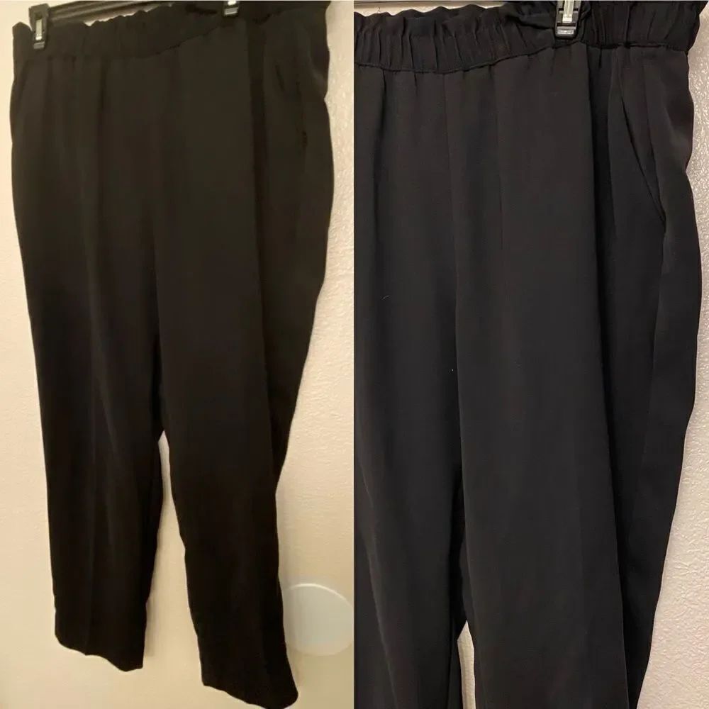 Express High Waisted Pull-On Ankle Pant loose career crop office trouser pants L